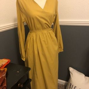 Cotton Wrap Dress Dress L